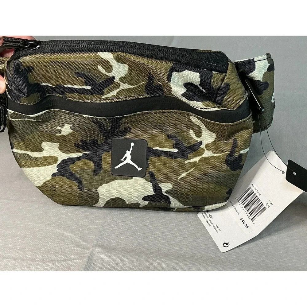 NWT Jordan Camo 2 L Waste Pack Fanny Pack Crossbody Bag Jumpman Olive Black